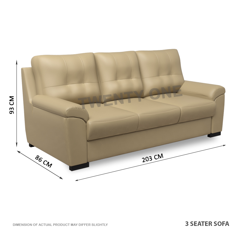 SKH N2136 CASSIA 3 SEATER HALF LEATHER SOFA 1 C